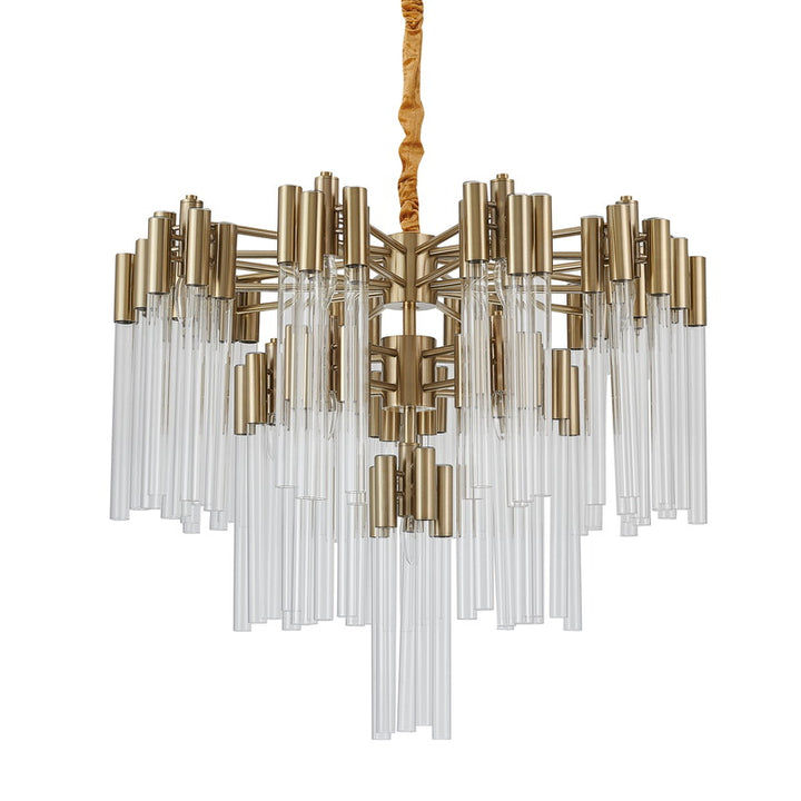 Three Tier Frame Chandelier with Clear Glass Tubes by Bethel - view 7