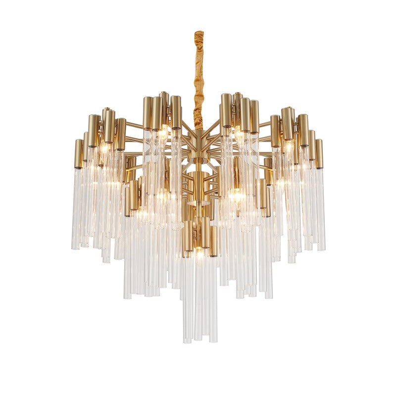 Three Tier Frame Chandelier with Clear Glass Tubes by Bethel - view 8