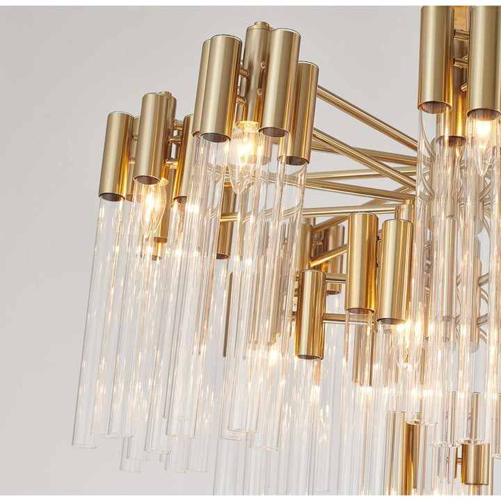 Three Tier Frame Chandelier with Clear Glass Tubes by Bethel - view 9