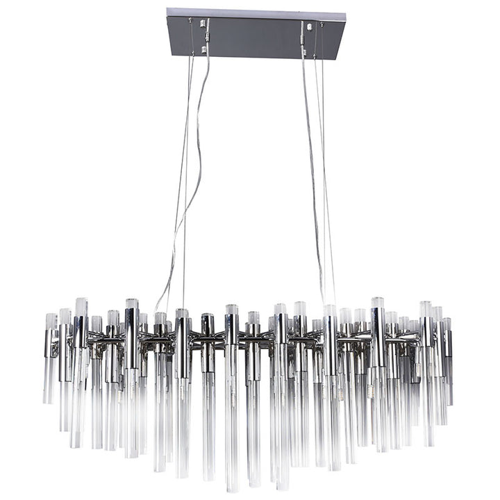 Metal Frame Chandelier with Clear Glass Rods by Bethel - view 2