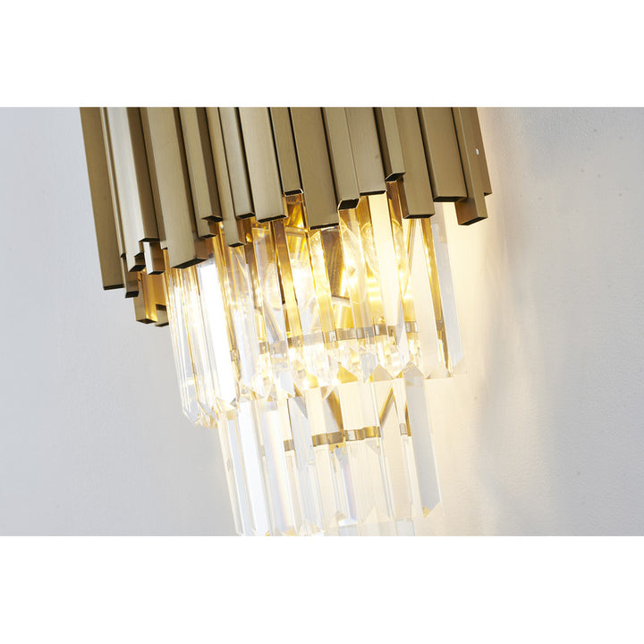 Hairline Wall Sconce with Clear Hanging Crystals by Bethel - view 21