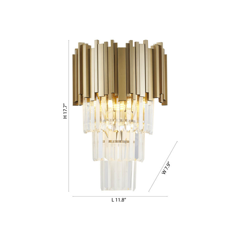 Hairline Wall Sconce with Clear Hanging Crystals by Bethel - view 23