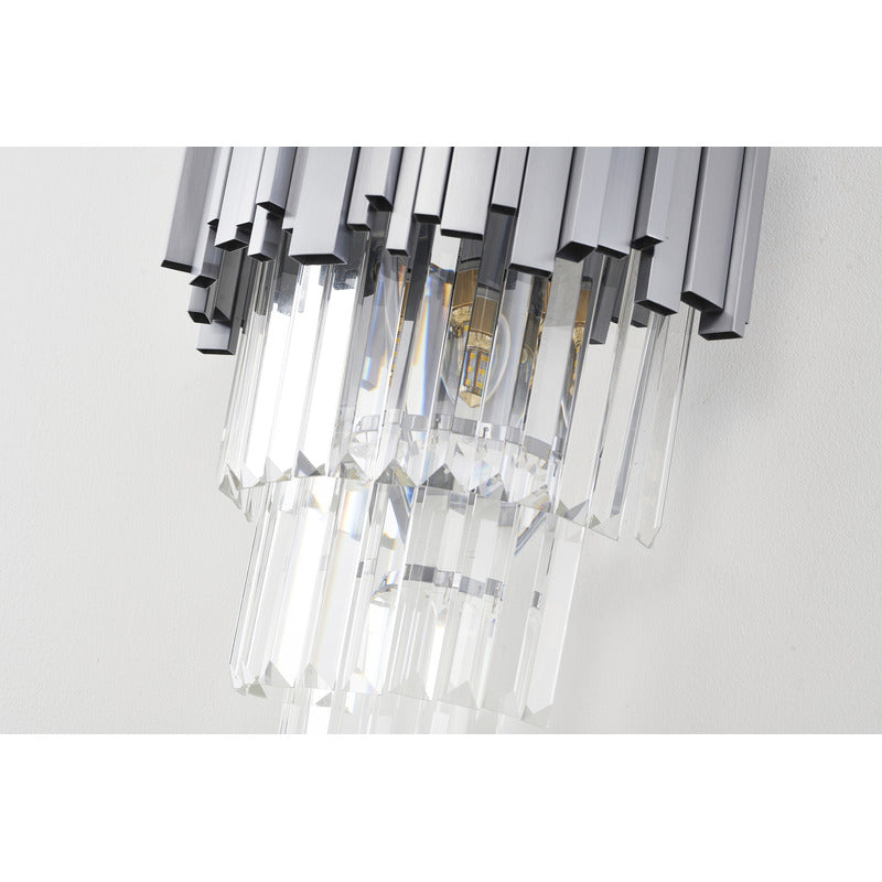 Hairline Wall Sconce with Clear Hanging Crystals by Bethel - view 26