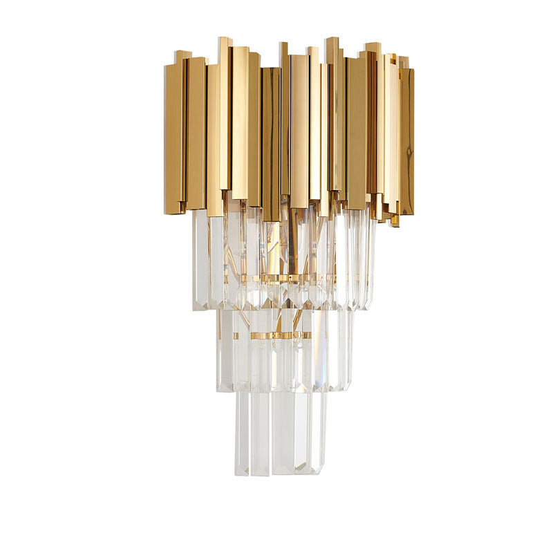 Hairline Wall Sconce with Clear Hanging Crystals by Bethel - view 9