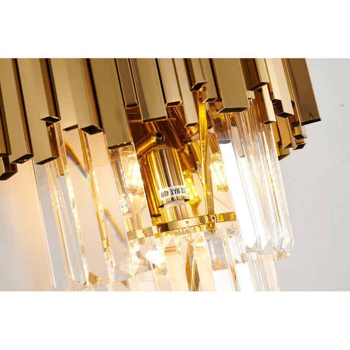 Hairline Wall Sconce with Clear Hanging Crystals by Bethel - view 12