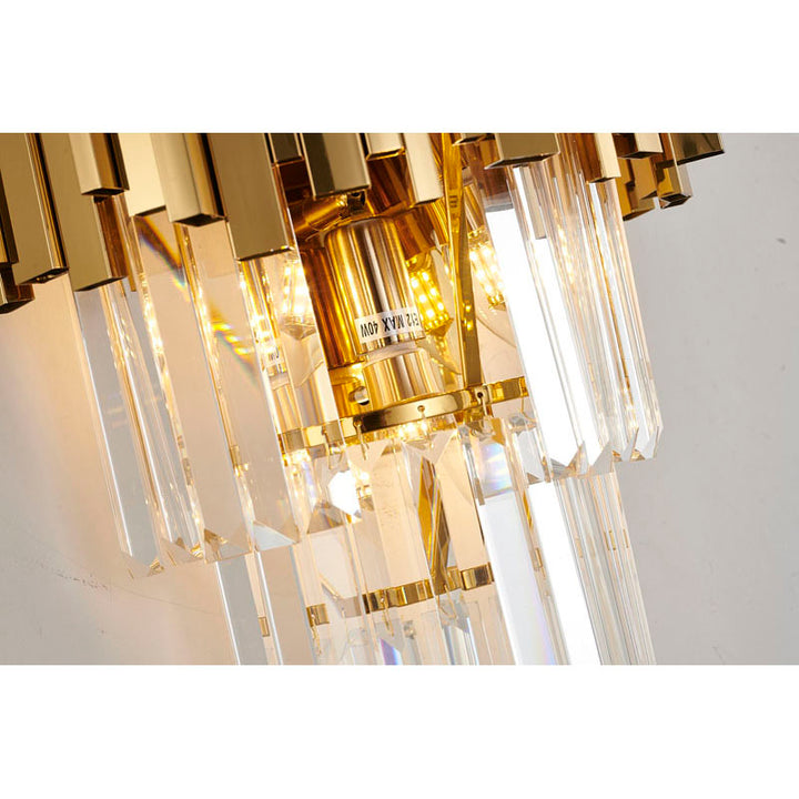 Hairline Wall Sconce with Clear Hanging Crystals by Bethel - view 13
