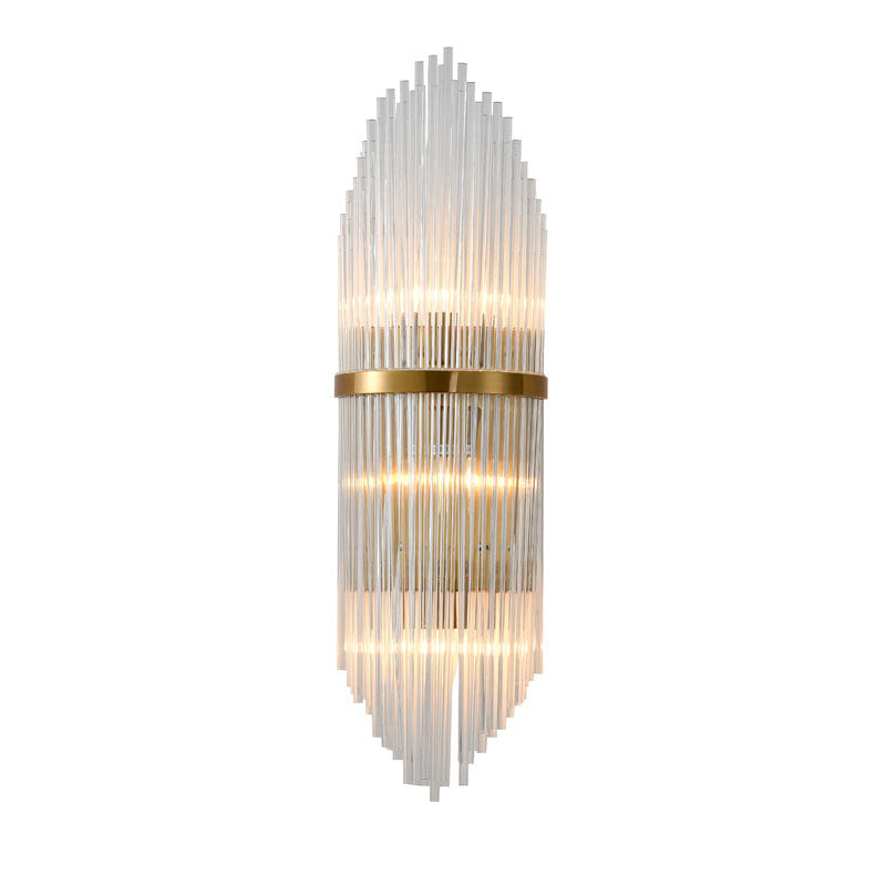 Frame Wall Sconce with Clear Glass Rods in Silver by Bethel