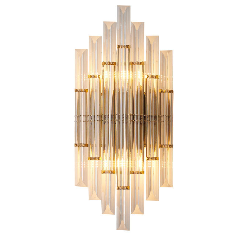 Clear Glass Wall Sconce in Gold by Bethel