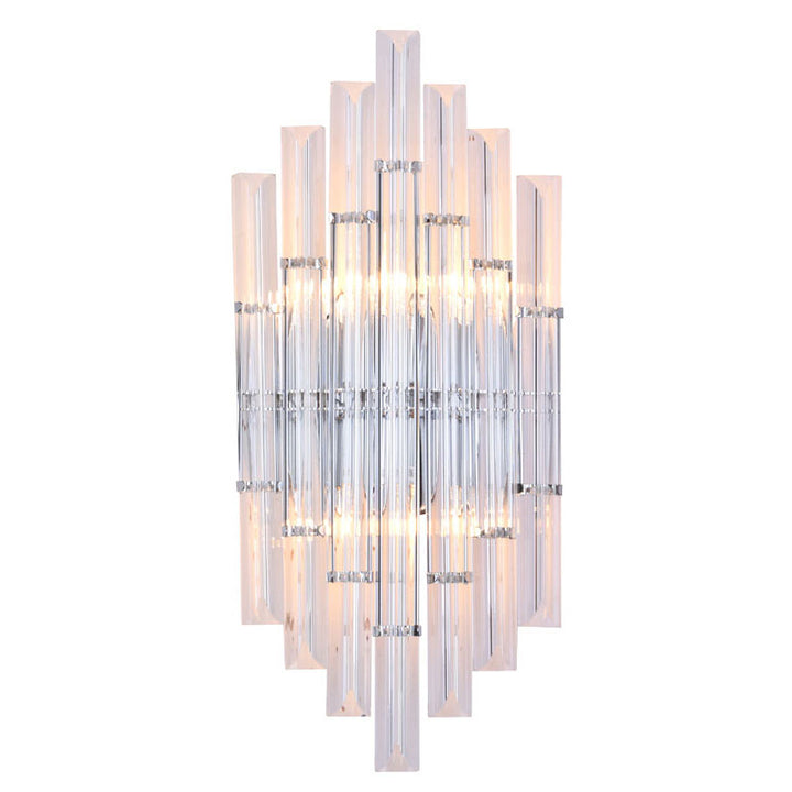 Clear Glass Wall Sconce in Chrome by Bethel