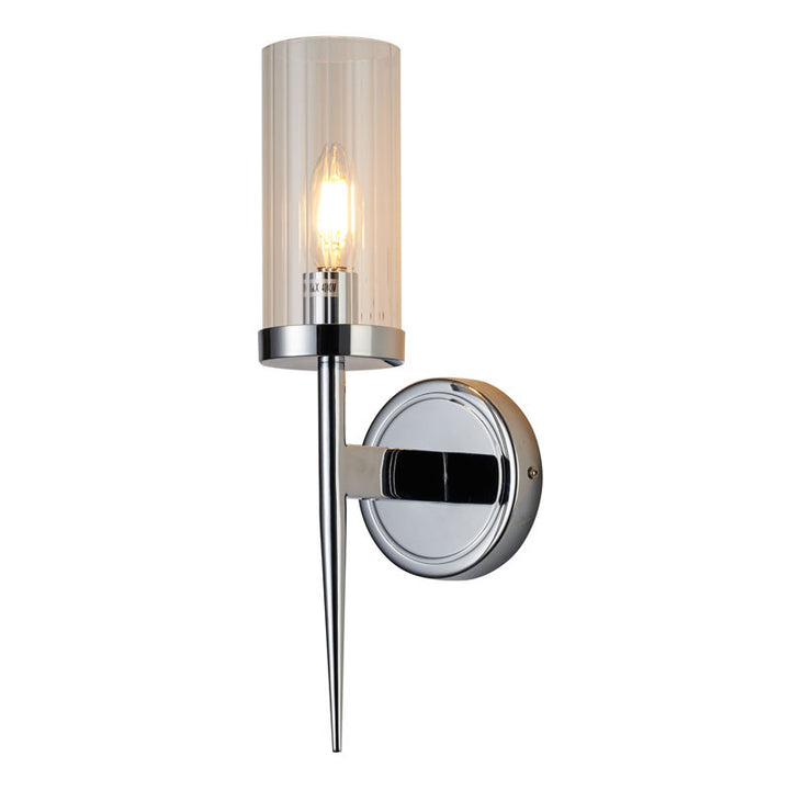 Frame Wall Sconce with Clear Glass Shade in Chrome by Bethel