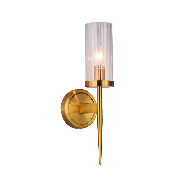 Frame Wall Sconce with Clear Glass Shade in Silver by Bethel
