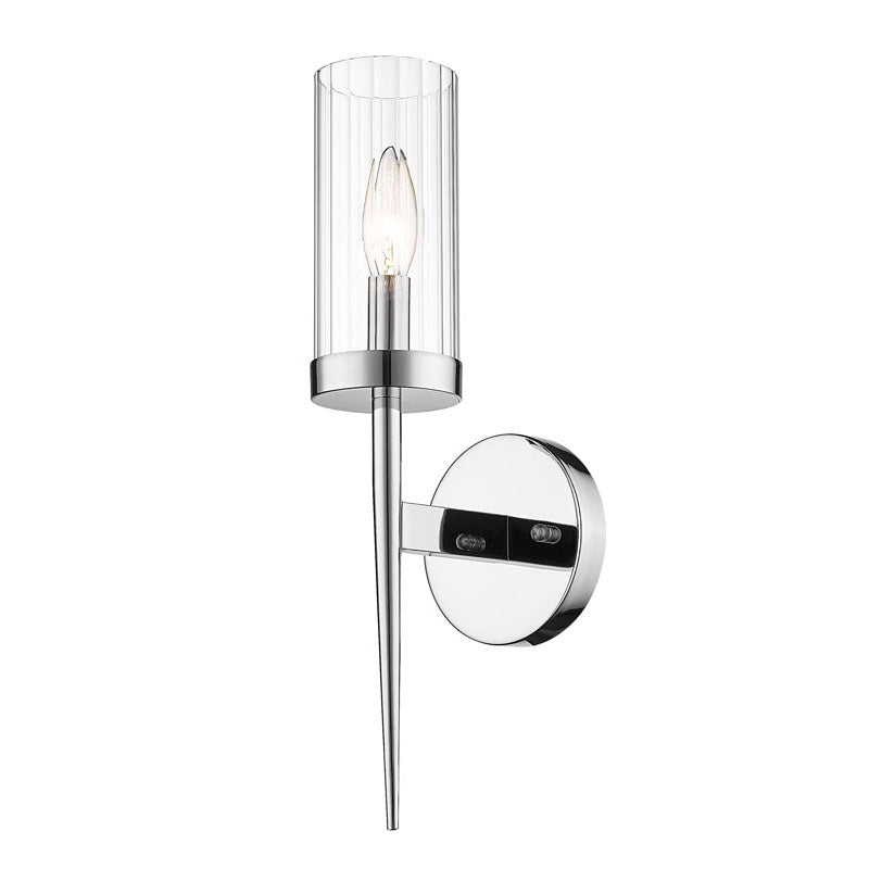 Frame Wall Sconce with Clear Glass Shade in Chrome by Bethel