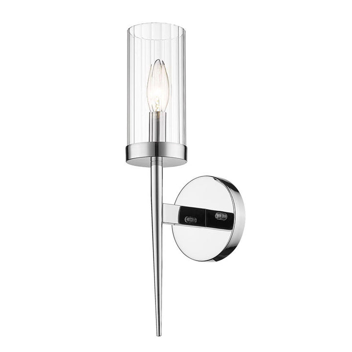 Frame Wall Sconce with Clear Glass Shade in Chrome by Bethel
