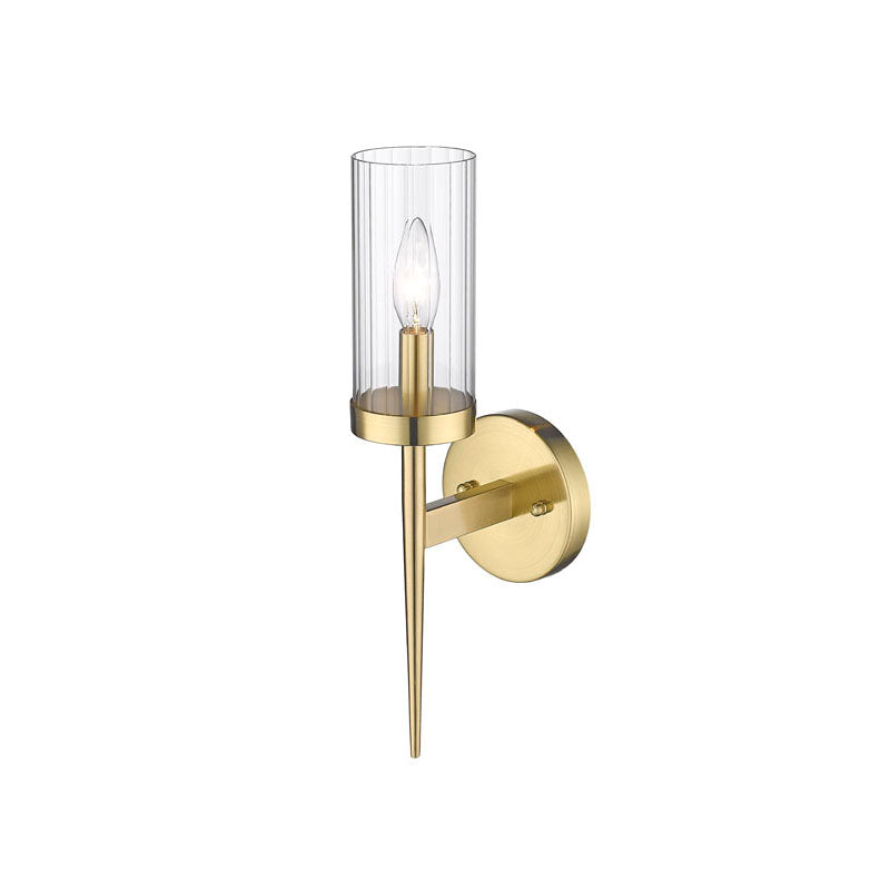 Frame Wall Sconce with Clear Glass Shade in Gold by Bethel