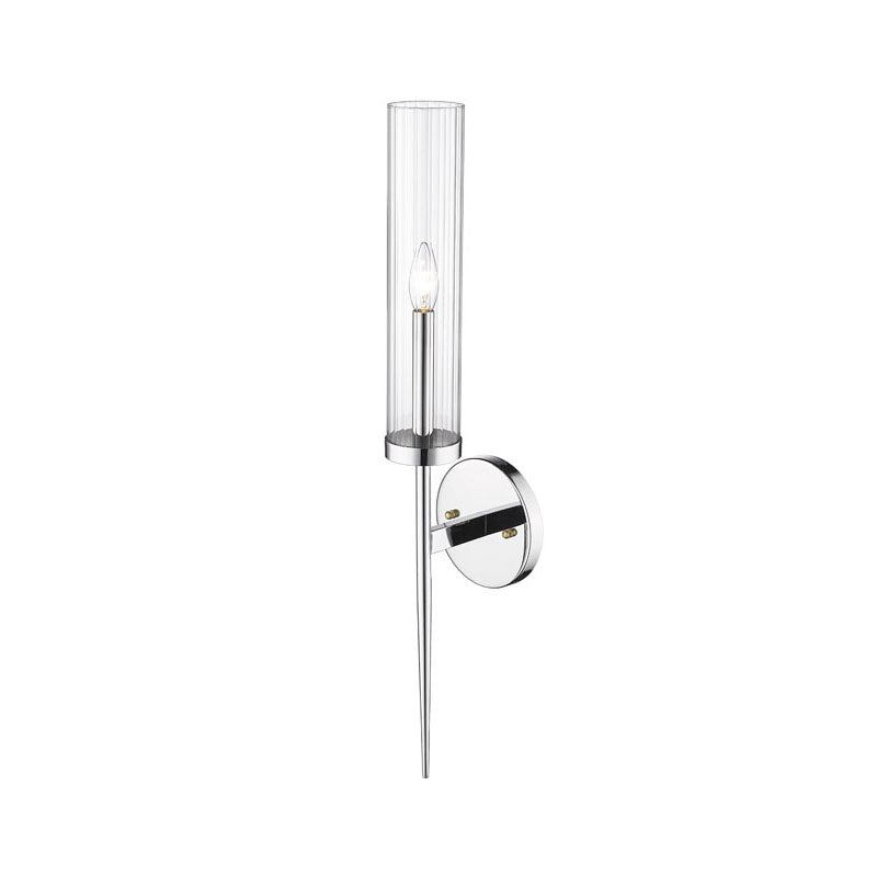Frame Wall Sconce with Clear Glass Shade in Chrome by Bethel