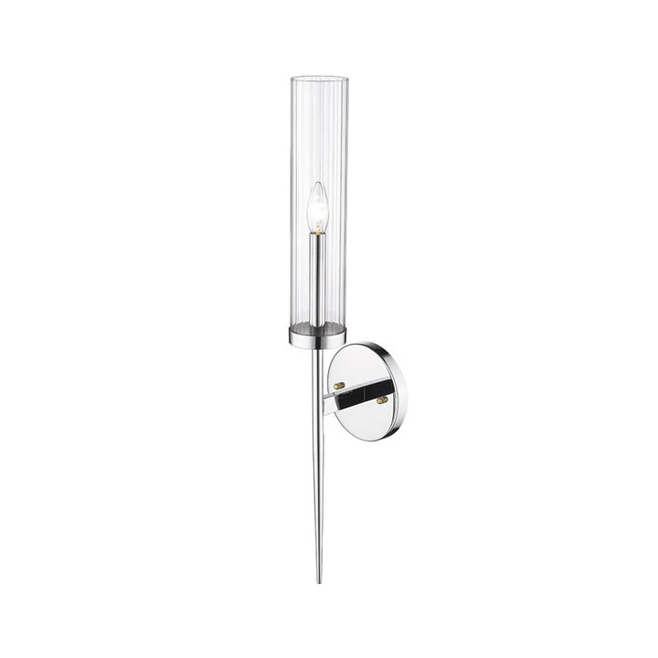 Frame Wall Sconce with Clear Glass Shade in Chrome by Bethel
