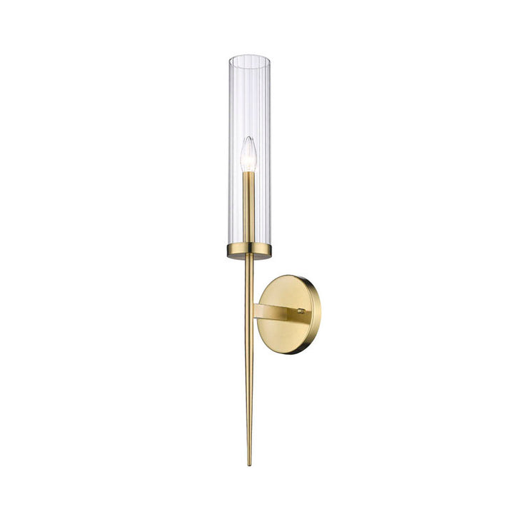 Frame Wall Sconce with Clear Glass Shade in Gold by Bethel