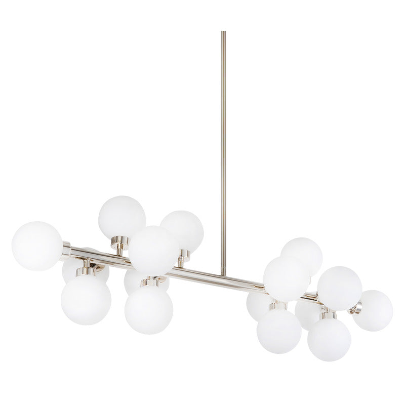 Metal Frame Chandelier with Milk Glass Shades by Bethel - view 7