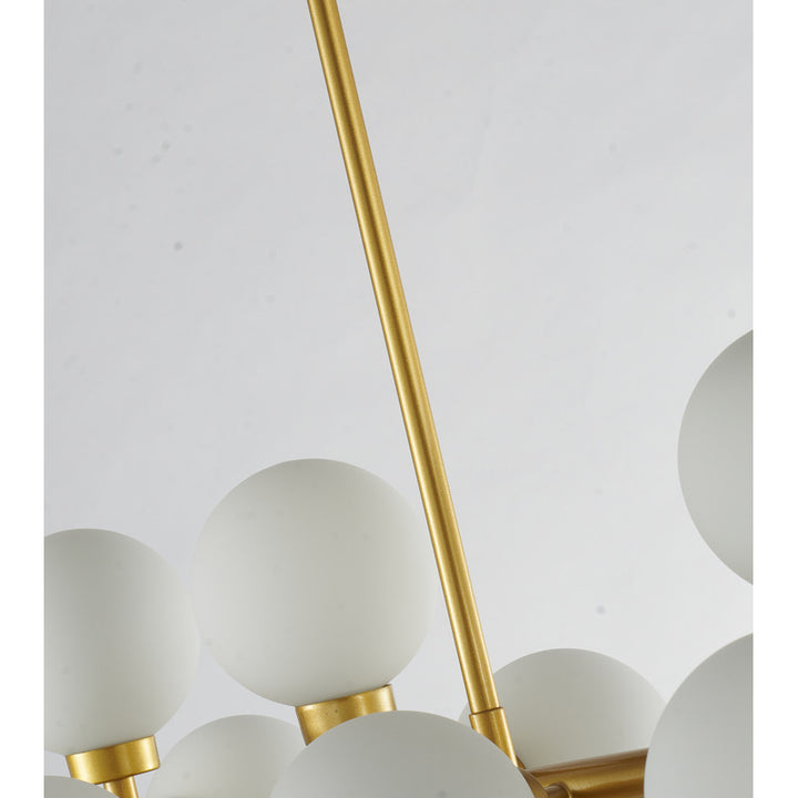 Metal Frame Chandelier with Milk Glass Shades by Bethel - view 16