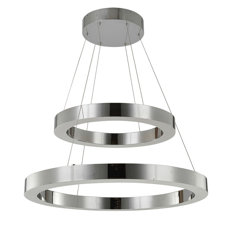 Stainless Steel Frame LED Light Fixture with Double Halo Ring by Bethel - view 2