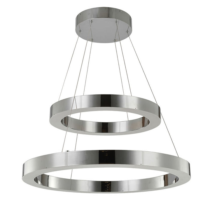 Stainless Steel Frame LED Light Fixture with Double Halo Ring by Bethel - view 2