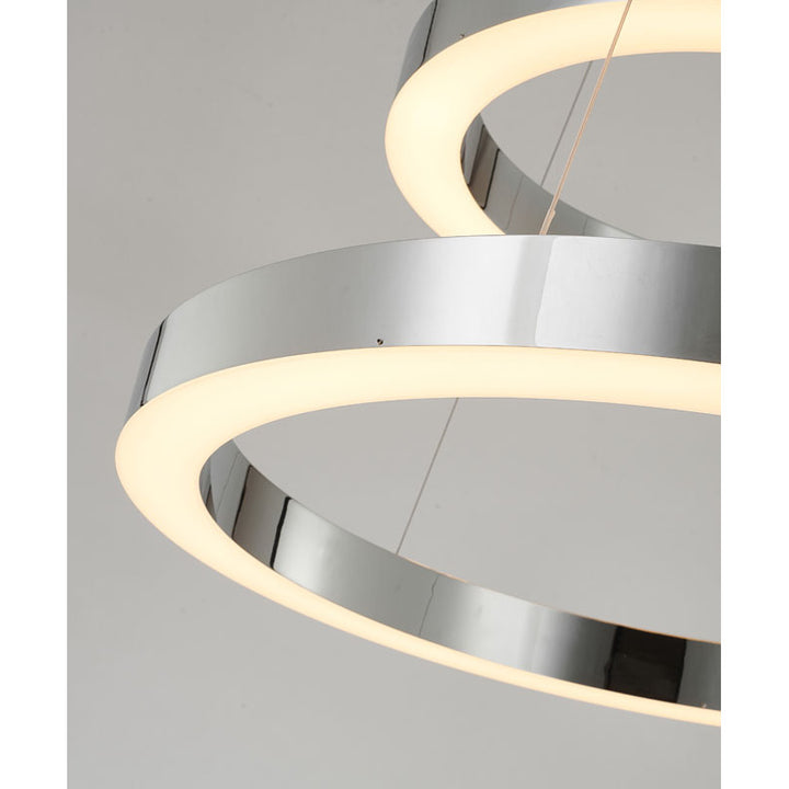 Stainless Steel Frame LED Light Fixture with Double Halo Ring by Bethel - view 3