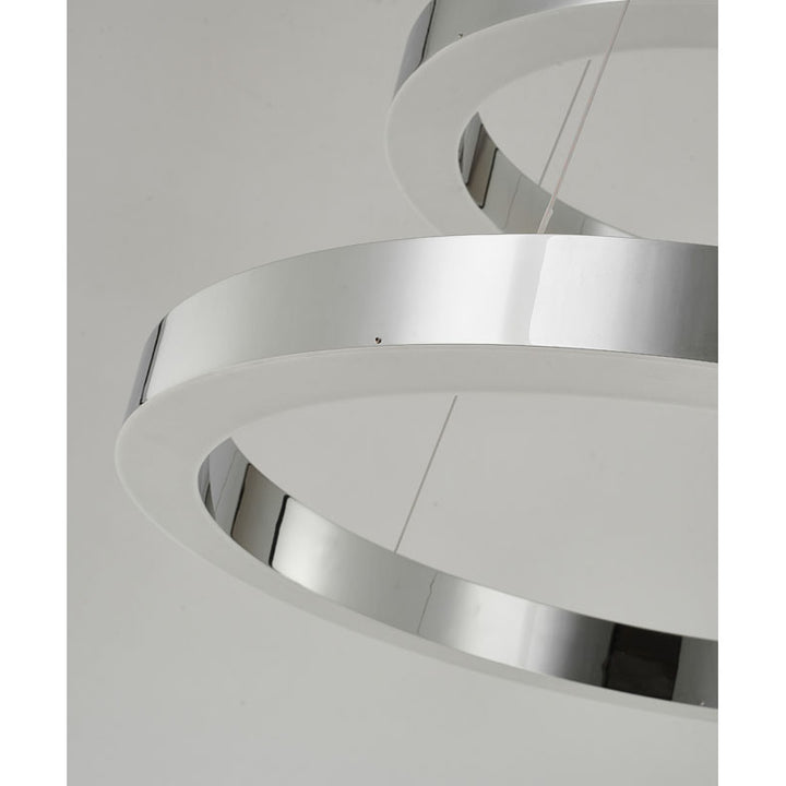 Stainless Steel Frame LED Light Fixture with Double Halo Ring by Bethel - view 4