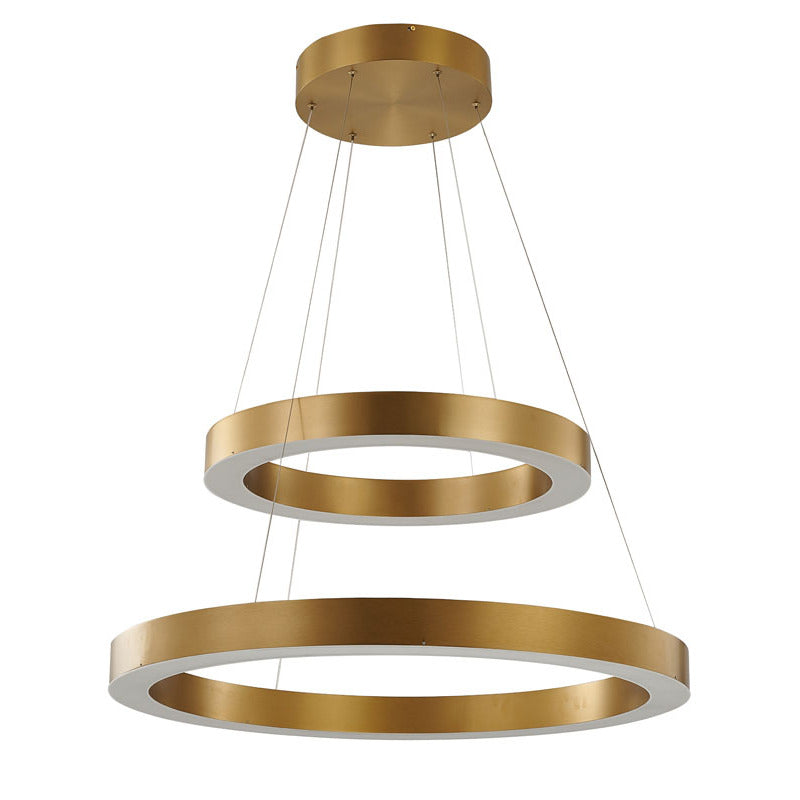 Stainless Steel Frame LED Light Fixture with Double Halo Ring by Bethel - view 11