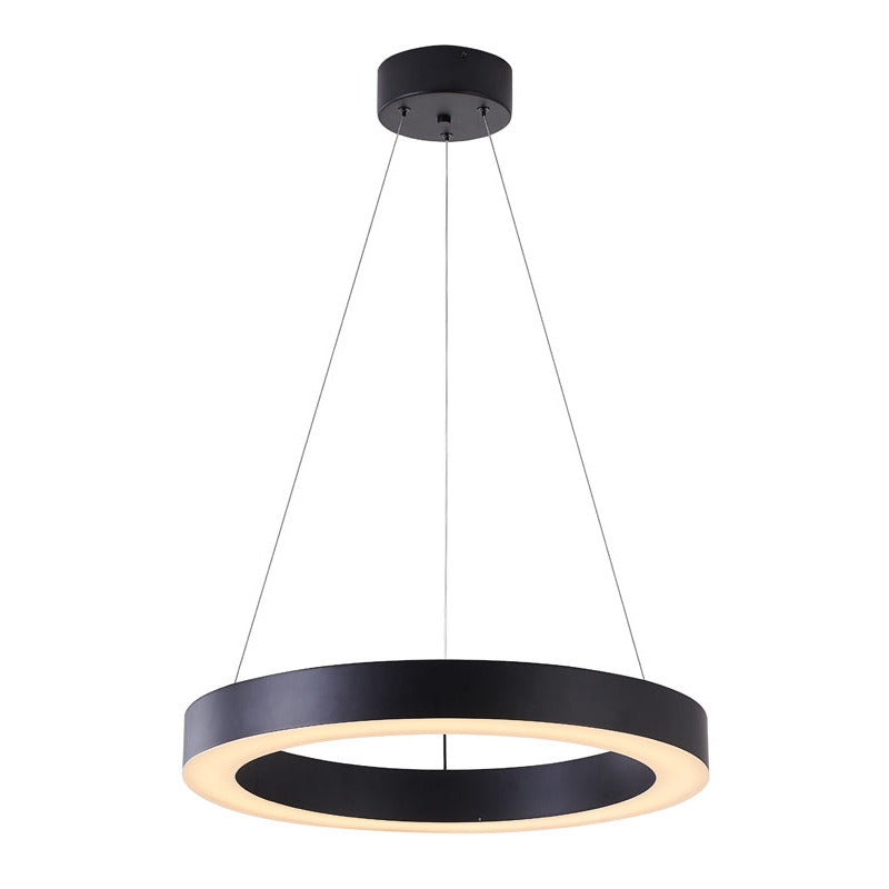 Halo Ring LED Light with Acrylic Diffuser in Matte Black by Bethel