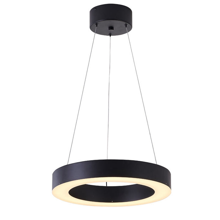 Halo Ring LED Light with Acrylic Diffuser in Matte Black by Bethel