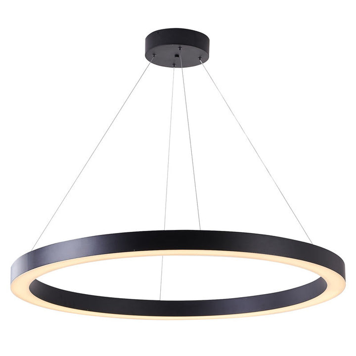 Halo Ring LED Light with Acrylic Diffuser in Matte Black by Bethel