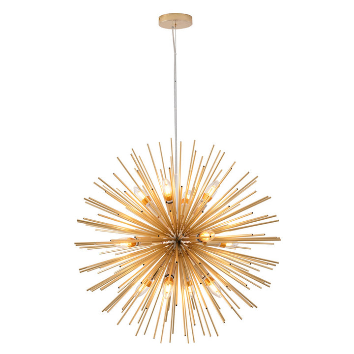 Aluminum Brass Sputnik Chandelier by Bethel