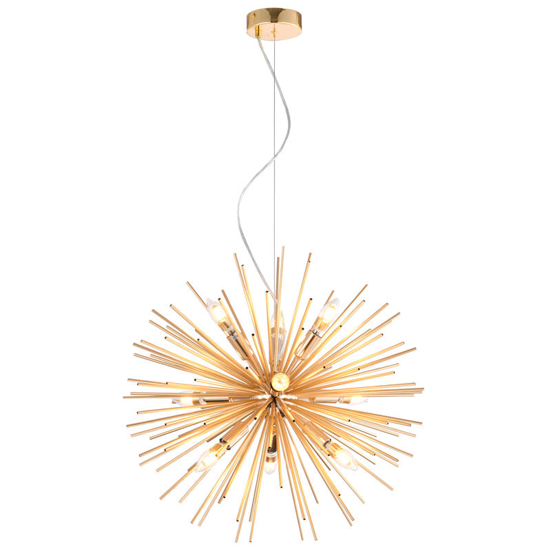 Gold Aluminum Sputnik Chandelier by Bethel