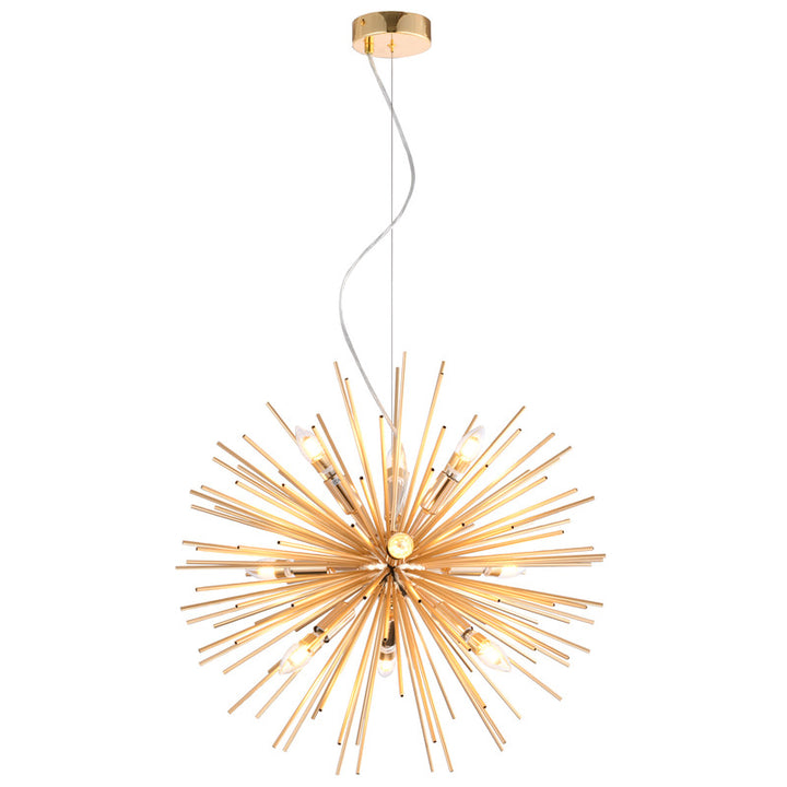 Gold Aluminum Sputnik Chandelier by Bethel