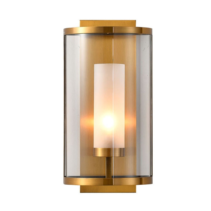 Antique Brass Frame with Glass Cover Wall Sconce by Bethel