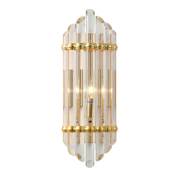 Frame Wall Sconce with Clear Glass Rods (MU45) in Gold by Bethel