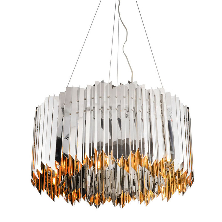 Stainless Steel Spiked Drum Chandelier in Chrome by Bethel