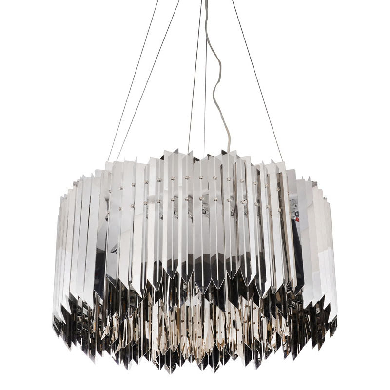 Stainless Steel Spiked Drum Chandelier by Bethel - view 2