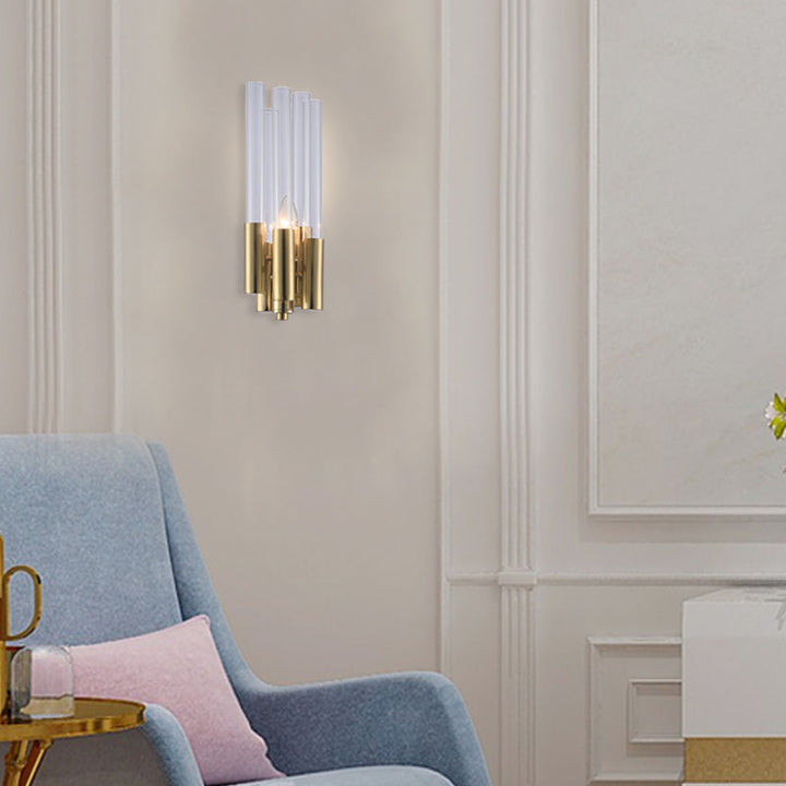 Metal Frame Wall Sconce with Clear Glass Rods by Bethel - view 14