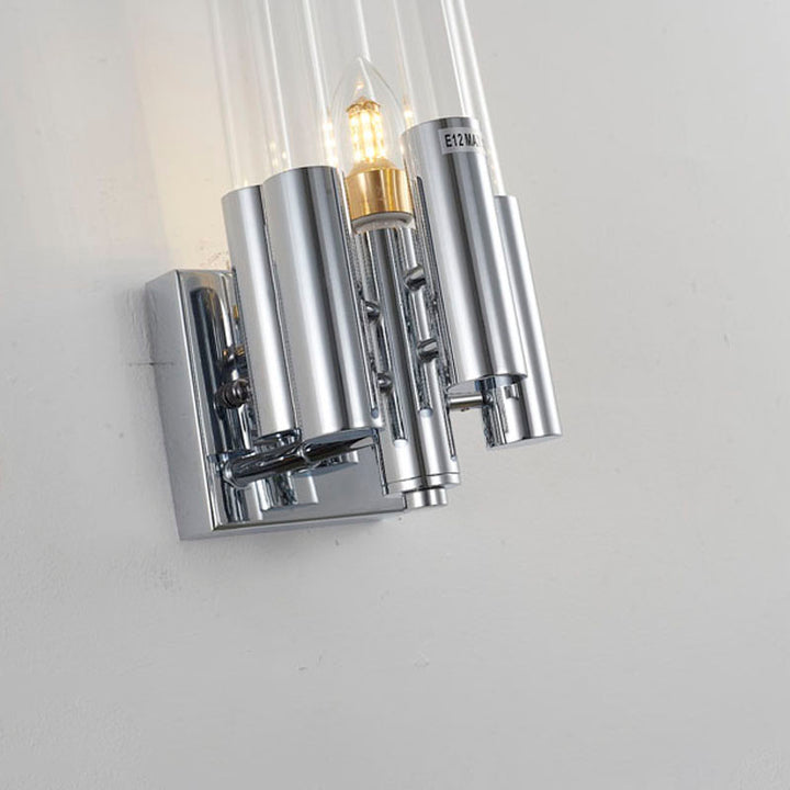 Metal Frame Wall Sconce with Clear Glass Rods by Bethel - view 4