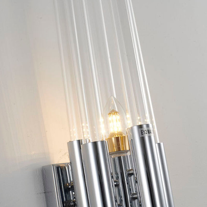 Metal Frame Wall Sconce with Clear Glass Rods by Bethel - view 5