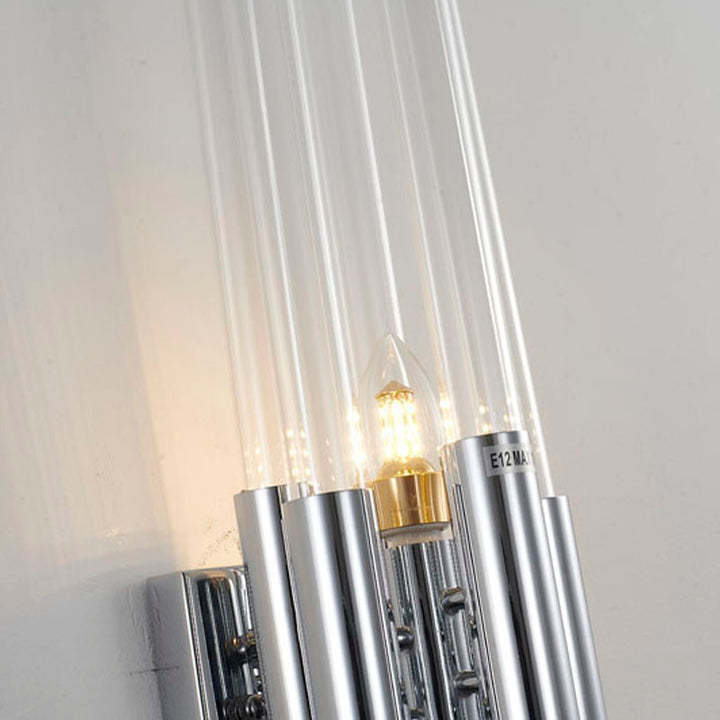 Metal Frame Wall Sconce with Clear Glass Rods by Bethel - view 5