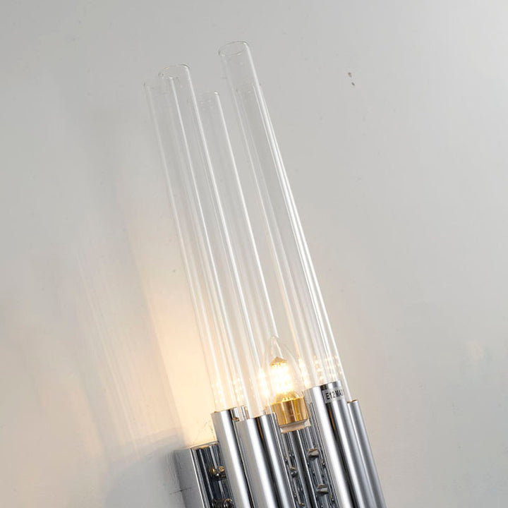 Metal Frame Wall Sconce with Clear Glass Rods by Bethel - view 6
