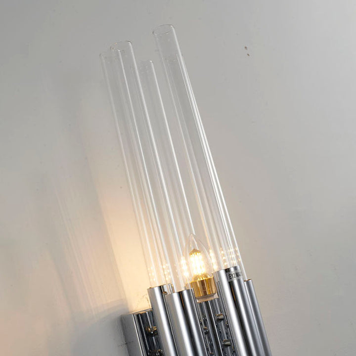 Metal Frame Wall Sconce with Clear Glass Rods by Bethel - view 7
