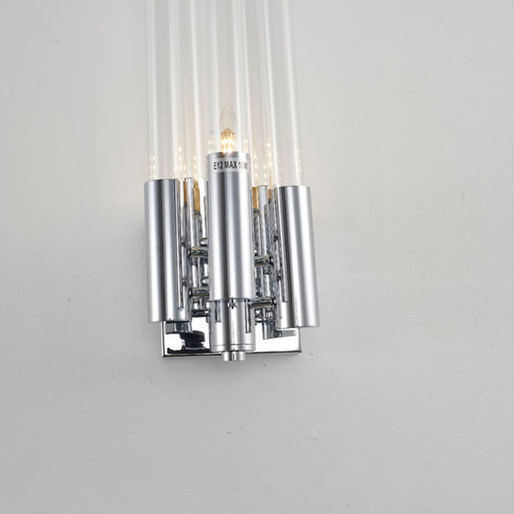 Metal Frame Wall Sconce with Clear Glass Rods by Bethel - view 8
