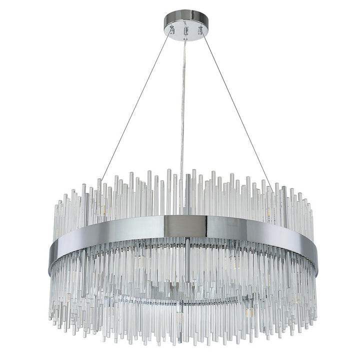 Halo Frame Chandelier with Clear Glass Rods by Bethel - view 33