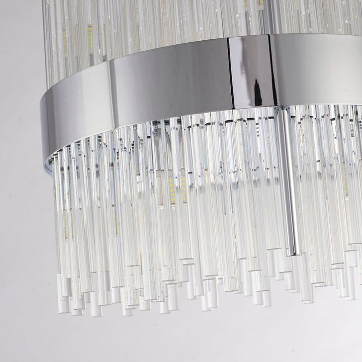 Halo Frame Chandelier with Clear Glass Rods by Bethel - view 3