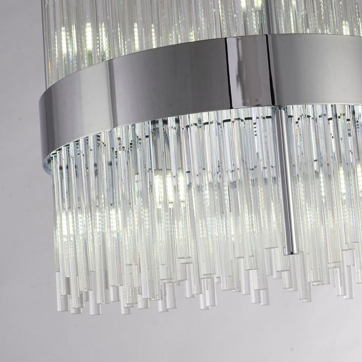 Halo Frame Chandelier with Clear Glass Rods by Bethel - view 4
