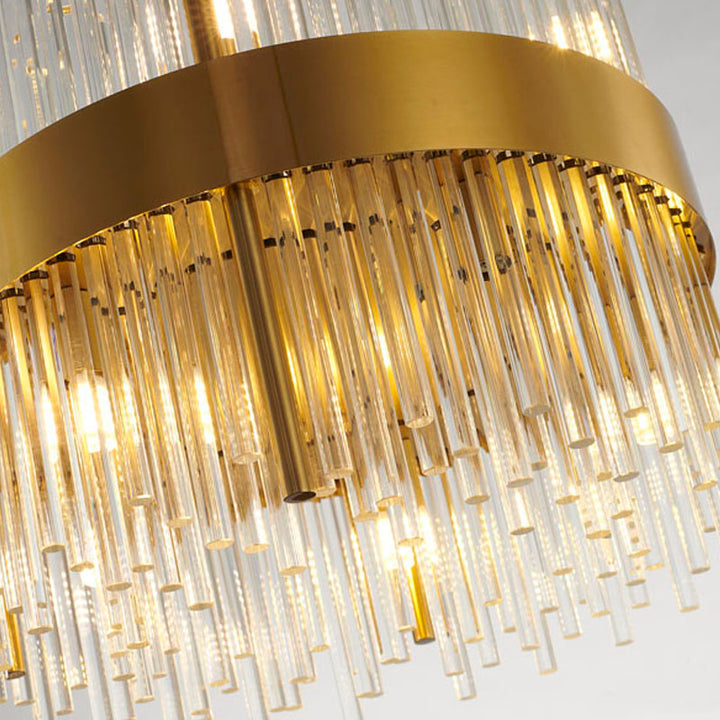 Halo Frame Chandelier with Clear Glass Rods by Bethel - view 12
