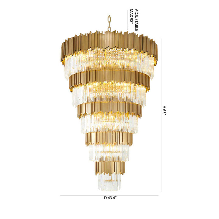 Five Tier Frame Chandelier with Clear Hanging Crystals (MU66) by Bethel - view 18